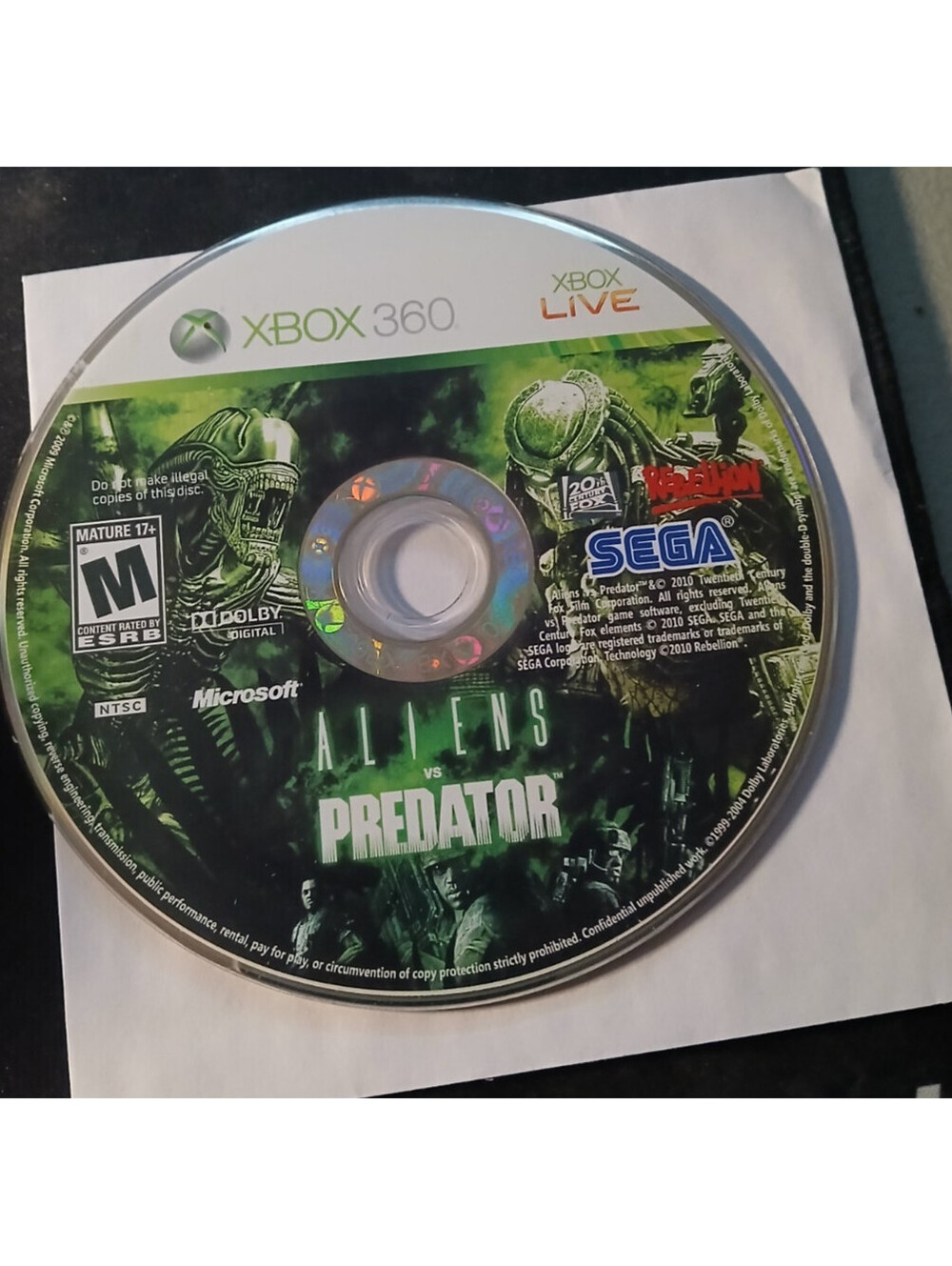Aliens vs. Predator (Microsoft Xbox 360, 2010)
